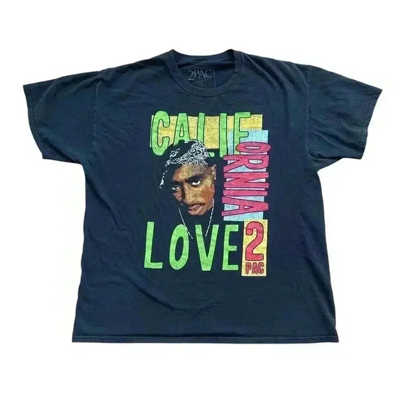 2PAC Tupac Shakur California Love Graphic T-Shirt Rap Hip Hop Men's XL Colorful - Picture 1 of 8